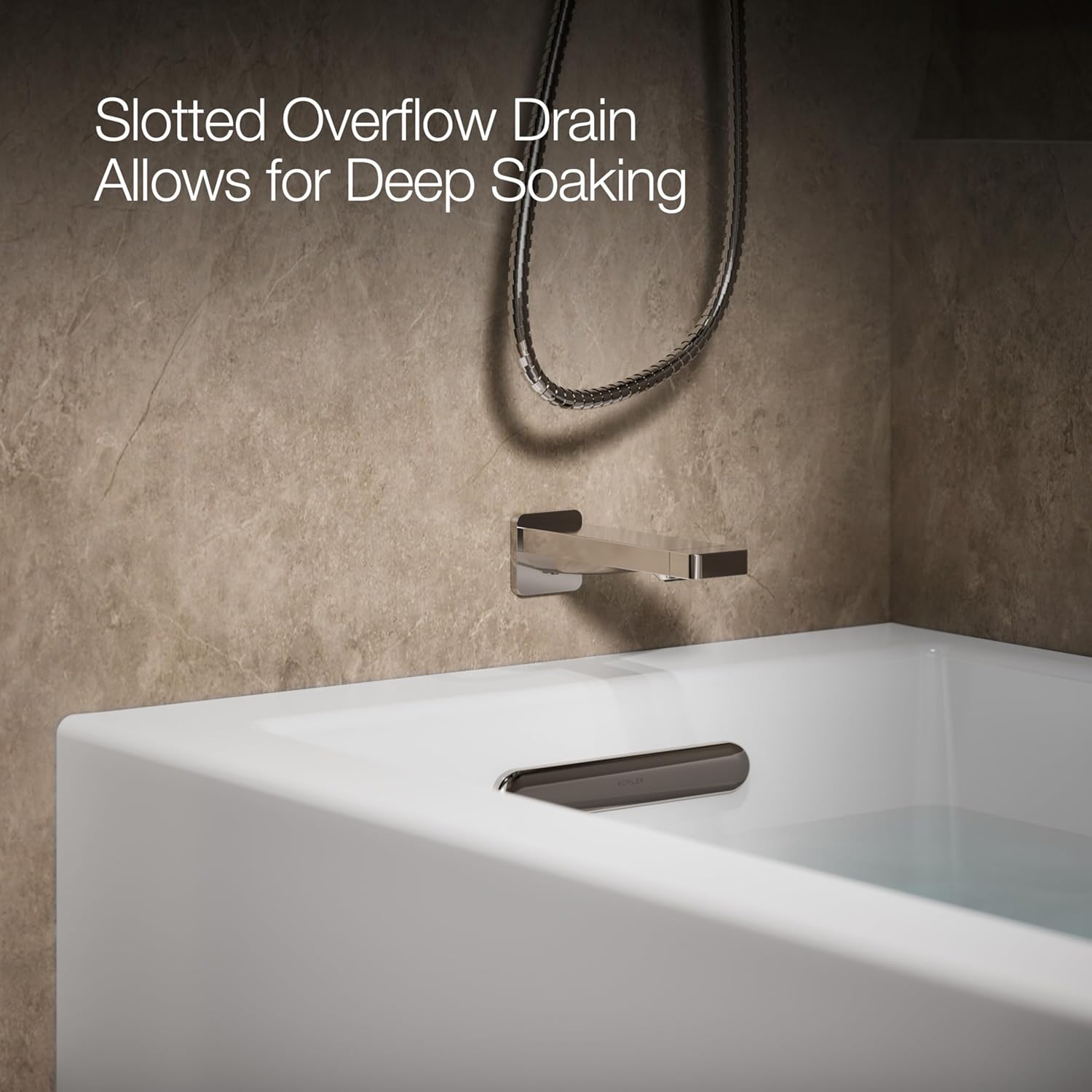 Kohler 20201-LA-0 Underscore® 60" x 30" alcove bath with integral apron, integral flange, and left-hand drain, White