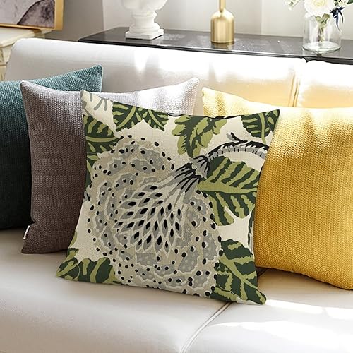 Vista 156 de ArogGeld Chinoiserie - Fundas de almohada escénicas asiáticas, estilo asiático, funda de almohada azul y verde Kelly, funda de cojín para decoración