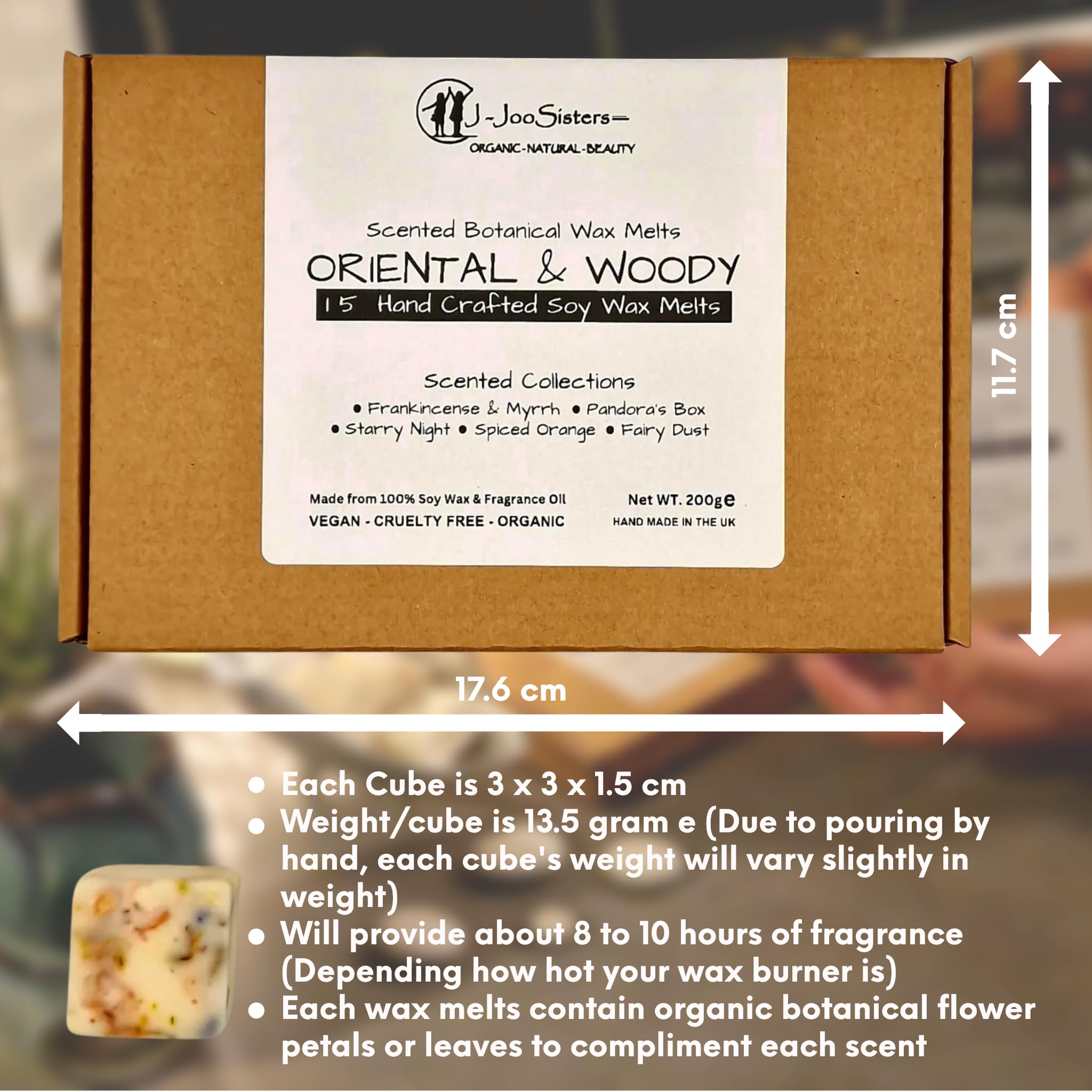 Oriental & Woody, Highly Scented Botanical Wax Melts Collections (15 x 13.5g Hand Crafted), Vegan Friendly & Cruelty Free - Image 4