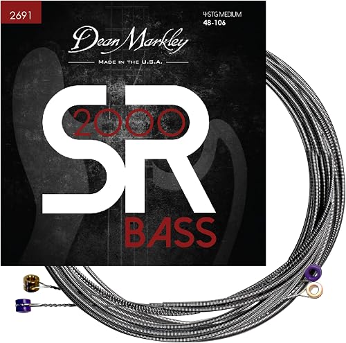 Dean Markley SR2000 Stainless Steel Bass Guitar Strings 4 String Set, 48-106 Med