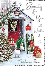 Jonny Javelin Especially for You Christmas Card - Festive Geese Snow Scene - Embossed Foil & Flitter Finish - Premium Quality Christmas Greeting Card with Envelope for Someone Special