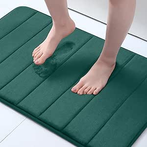OLANLY Soft Memory Foam Bath Mat, Non-Slip and Super Absorbent Bathroom ...