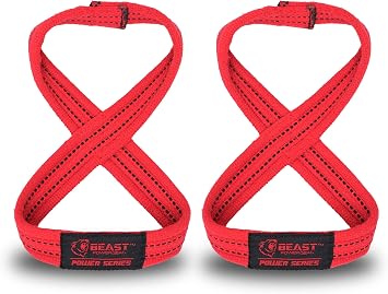 Figure 8 Lifting Strap- Strongman 10-14" Deadlift Straps- True Grip Support & Heavy Duty Wrist Straps for Weightlifting Women Men- Hand Straps for Weight Lifting Figure 8 Straps for Gym Workout