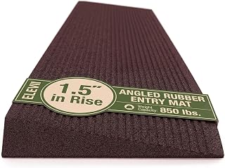 ELEVII Angled Entry Mat, Non-Slip Rubber Mat, Brown, 1.5 in | Transitional Mat for Doorways, Raised Thresholds, Indoor and Outdoor Use, Wheelchair Access, Safer Home Floor, Made in USA
