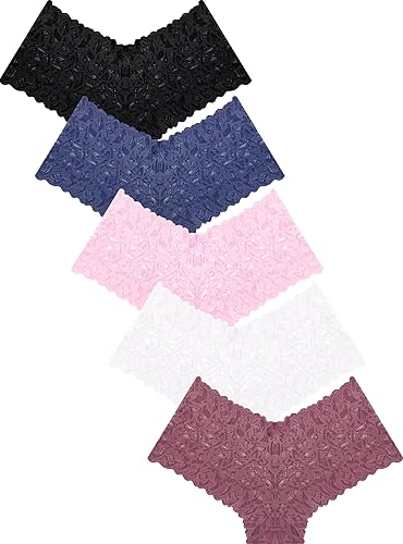 READY TO LOVE Sexy Women's Underwear Lace Shorts V Waist Breathable Cheeky Panties Boyshorts Underwear Women 5 Pack