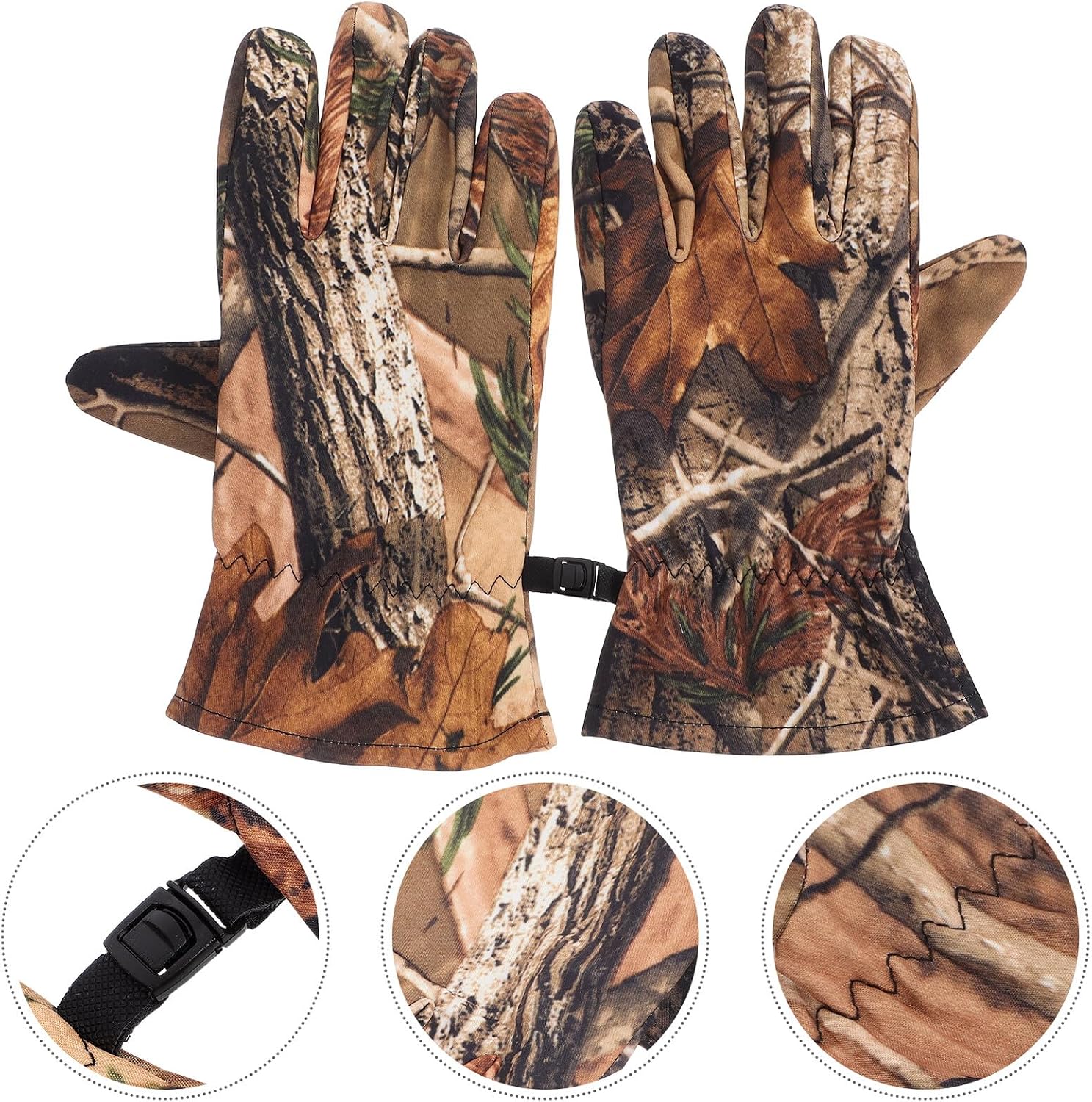 PRETYZOOM Waterproof Hunting Gloves for Men with Fleece Lining, Insulated Winter Ski Gloves for Cold Weather Outdoor Sports and Hunting, Camouflage Pattern, Size L