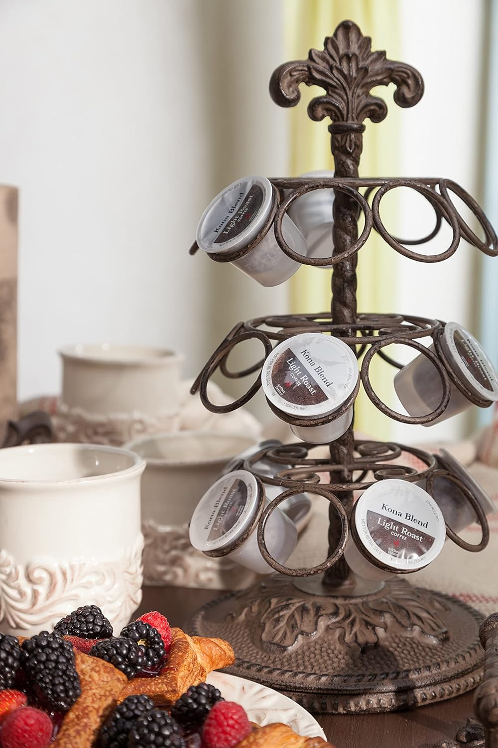 GG Collection Acanthus Coffee Pod Holder with 27 Pod Capacity, and 3 Rotating Carousels