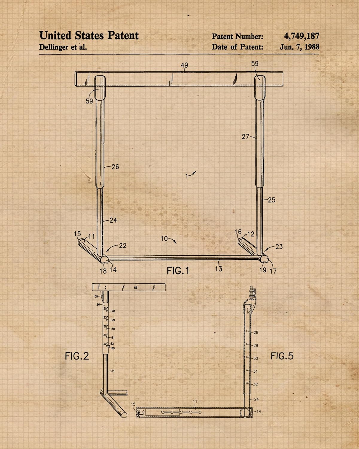 Classic Track Field Patent Prints, 4 (11x14) Unframed Photos, Wall Art Decor for Home Work Office Speed Training Fitness Facility Gym School Student Teacher Coach Cross Country Runner Collegiate Athlete