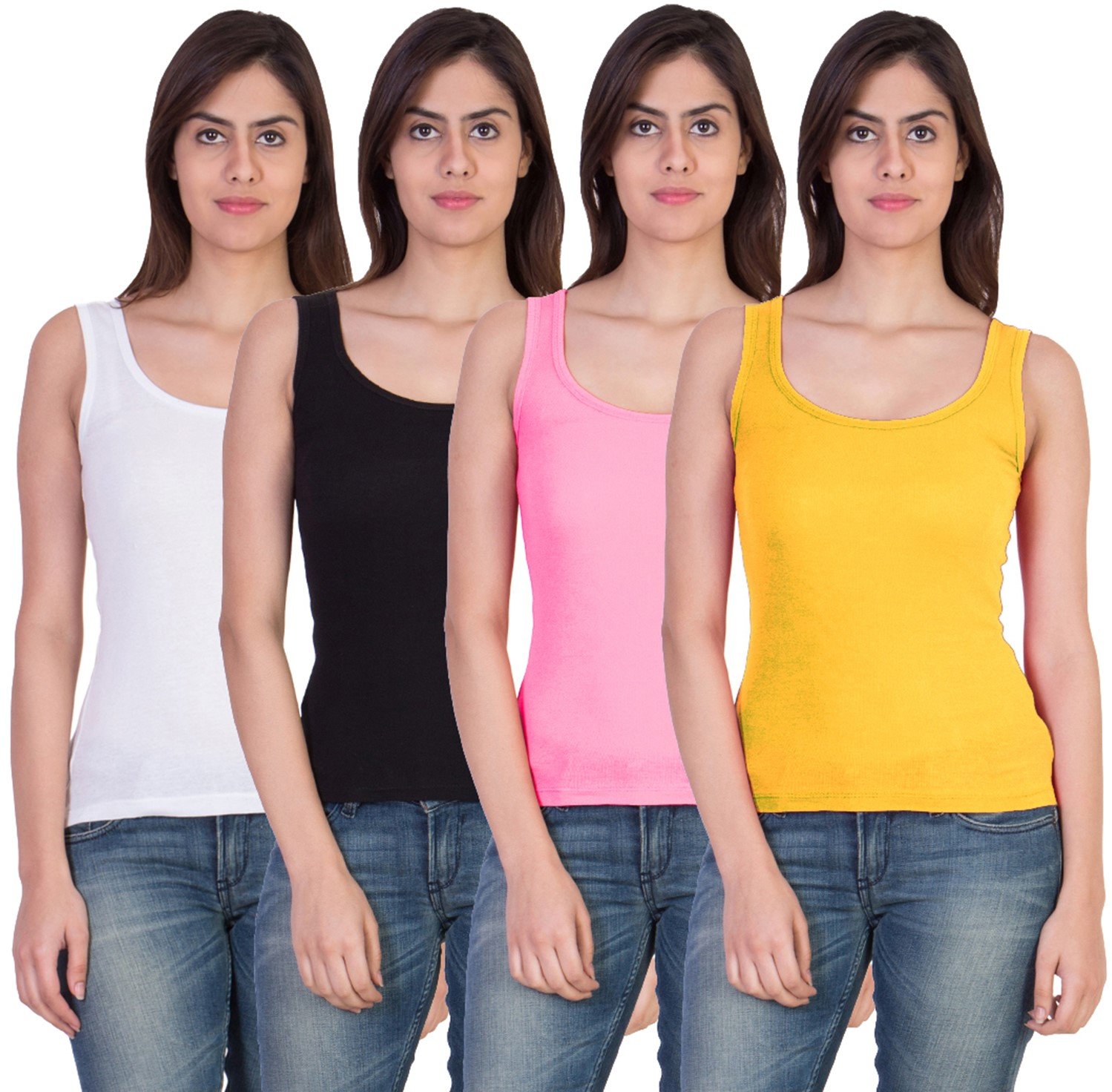 17hills Premium Cotton Combo of 4 Tank Top Vest Camisole Sando for Women-picture-39