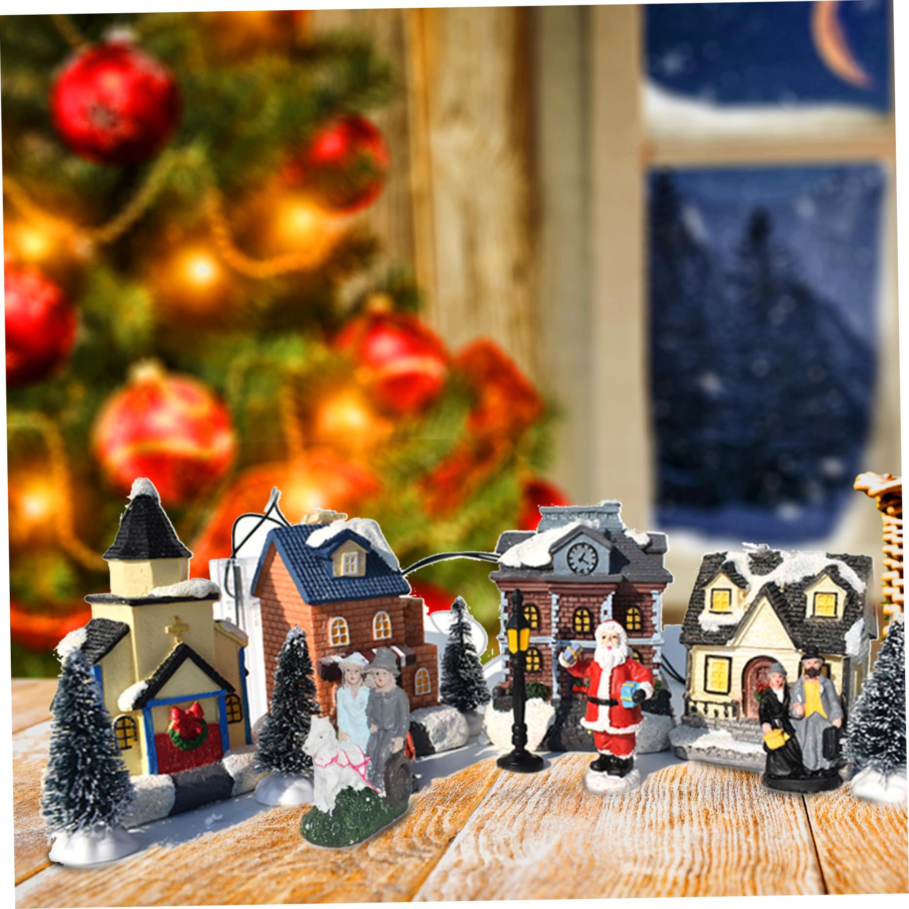 Lot De 9 Personnages Et Accessoires California Creations Pour Village De Noël