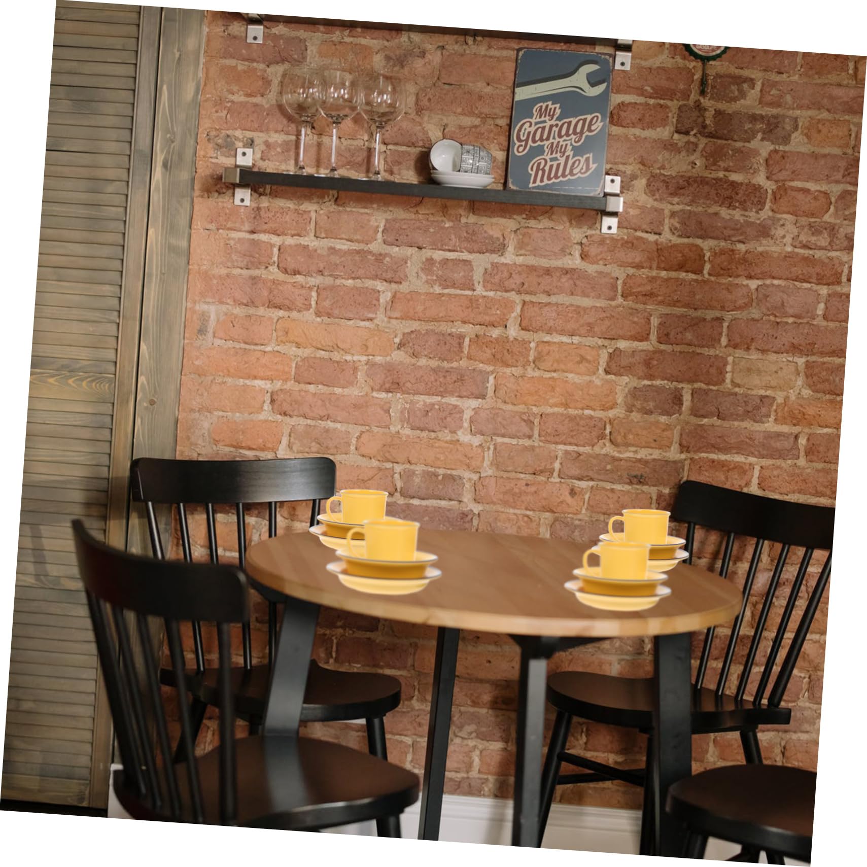 PRETYZOOM 1Set Retro Dinnerware Vintage Plate Bowl Cup Kit for Home Parties Camping Outdoor Use Dining Essentials