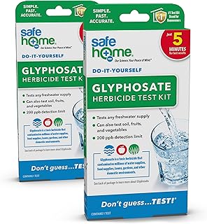 Safe Home® DIY Glyphosate Test Kit – Test for Toxic Herbicide (Glyphosate) in Water, Soil, Fruits, Vegetables, and More – 5 Minute Test – Detection to 200 PPB - (2 Pack)