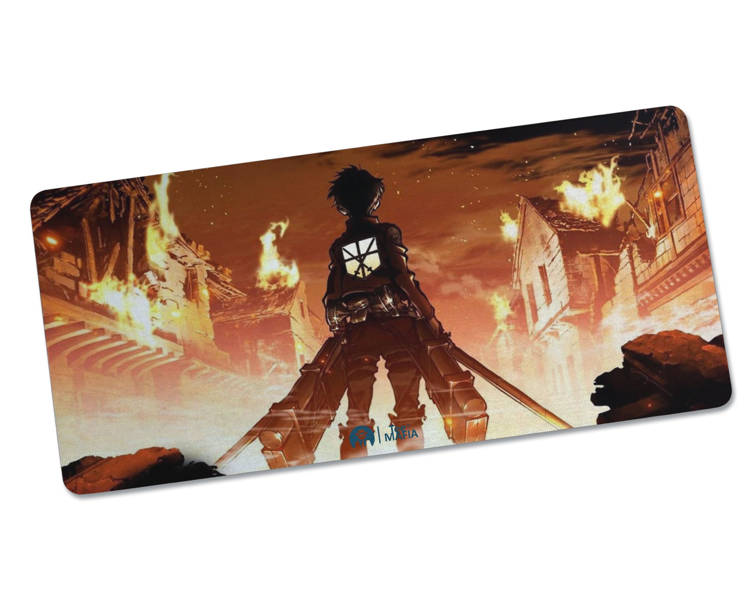 Tee Mafia Attack on Titan - Anime Series Mouse Mat - Printed Large Extended XXL Mouse Pad for Laptop, Desktop, PC for Gaming Table Mat - Anti-Skid Rubber - [11 x 23in] - Pack of 1 (D1)-image-6