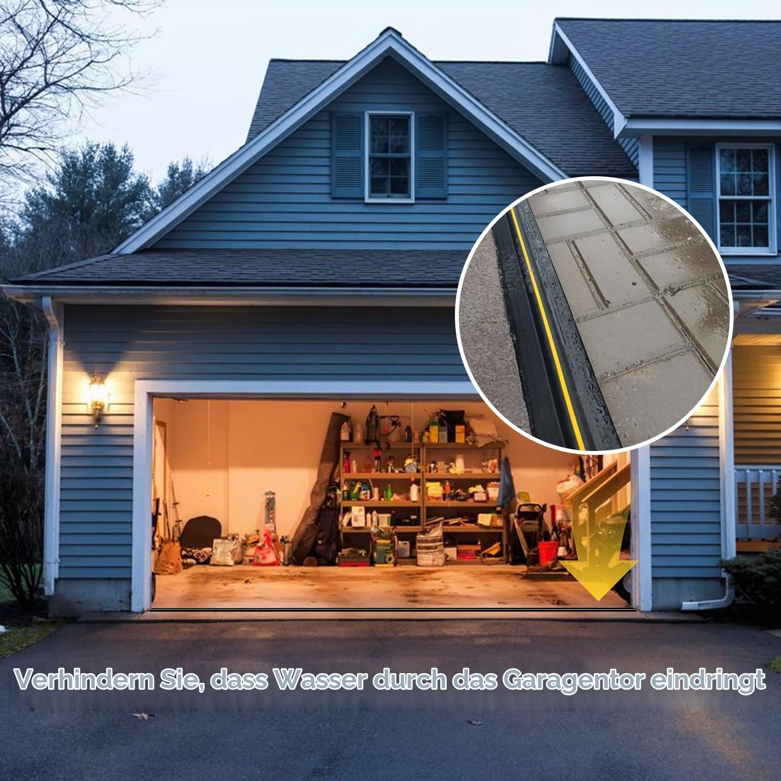 Garagentor Dichtung 4.8M Garagentor Schwellendichtung,universeller Schwellendichtung Wetterfest bodenabdichtung DIY-Dichtungsstreifen-Ersatzgummi,Garagen sauber und trocken zu halten (4.8m,Schwarz)