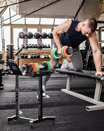 Miniatura 7 de Uboway Juego de mancuernas ajustables (2.5-12.5 libras)  Par de pesas libres con placas de peso de cambio rápido, agarre antideslizante y bandeja de