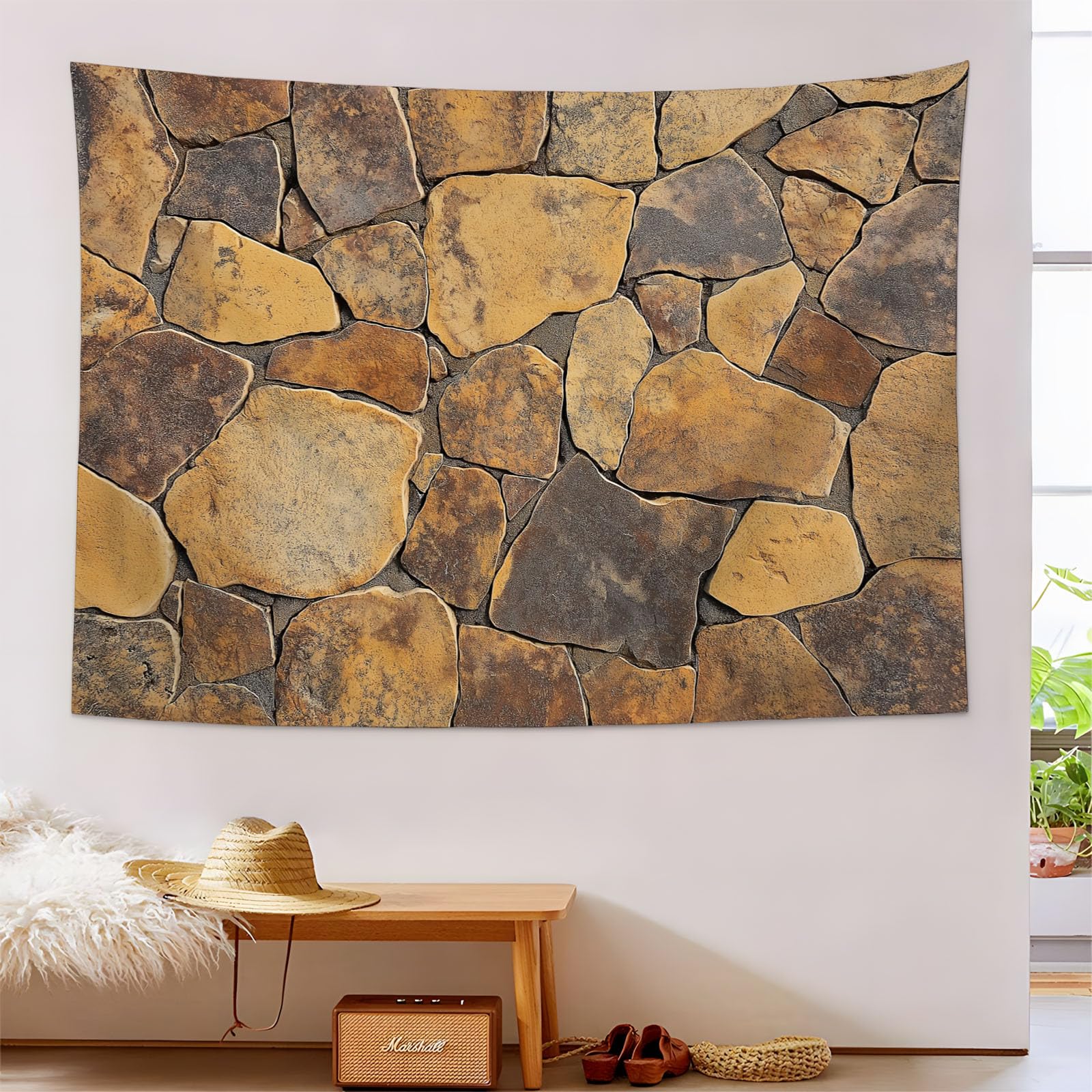 Tapiz de pared rústico de 150x200cm para renovar muros aburridos 8