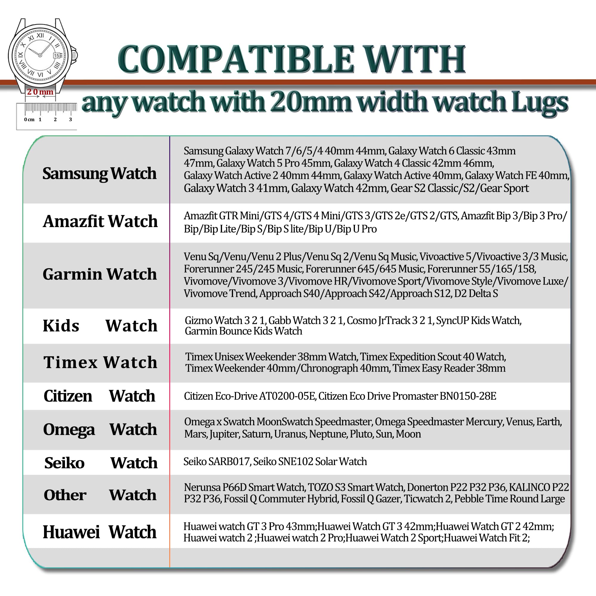 Bracelet de montre de Noël de 20 mm compatible avec Samsung Galaxy 6/5/5 Pro/4/4 Classic/3 (41 mm)/Active 1&2, tailles 40 mm, 41 mm, 42 mm, 44 mm, 45 mm, 46 mm, bonhomme de neige, Père Noël, vacances