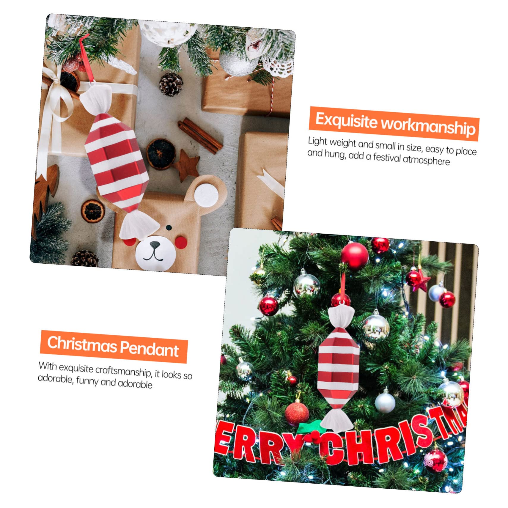 TOPBATHY 3stücke Kreativer Weihnachtsbaum Roter Und Weißer Zuckerstangen Ornament Für Festliche Dekoration Zuhause Garten Und Party