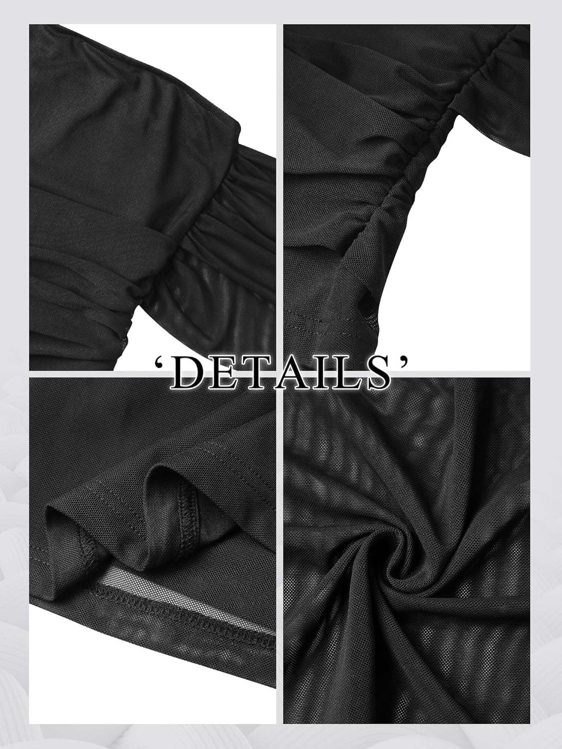 Womens Y2K Halter Scarf Top Sexy Sheer Mesh Tube Top Ruched Double Layer Halter Crop Tops Going Out Party Clubwear - Image 7