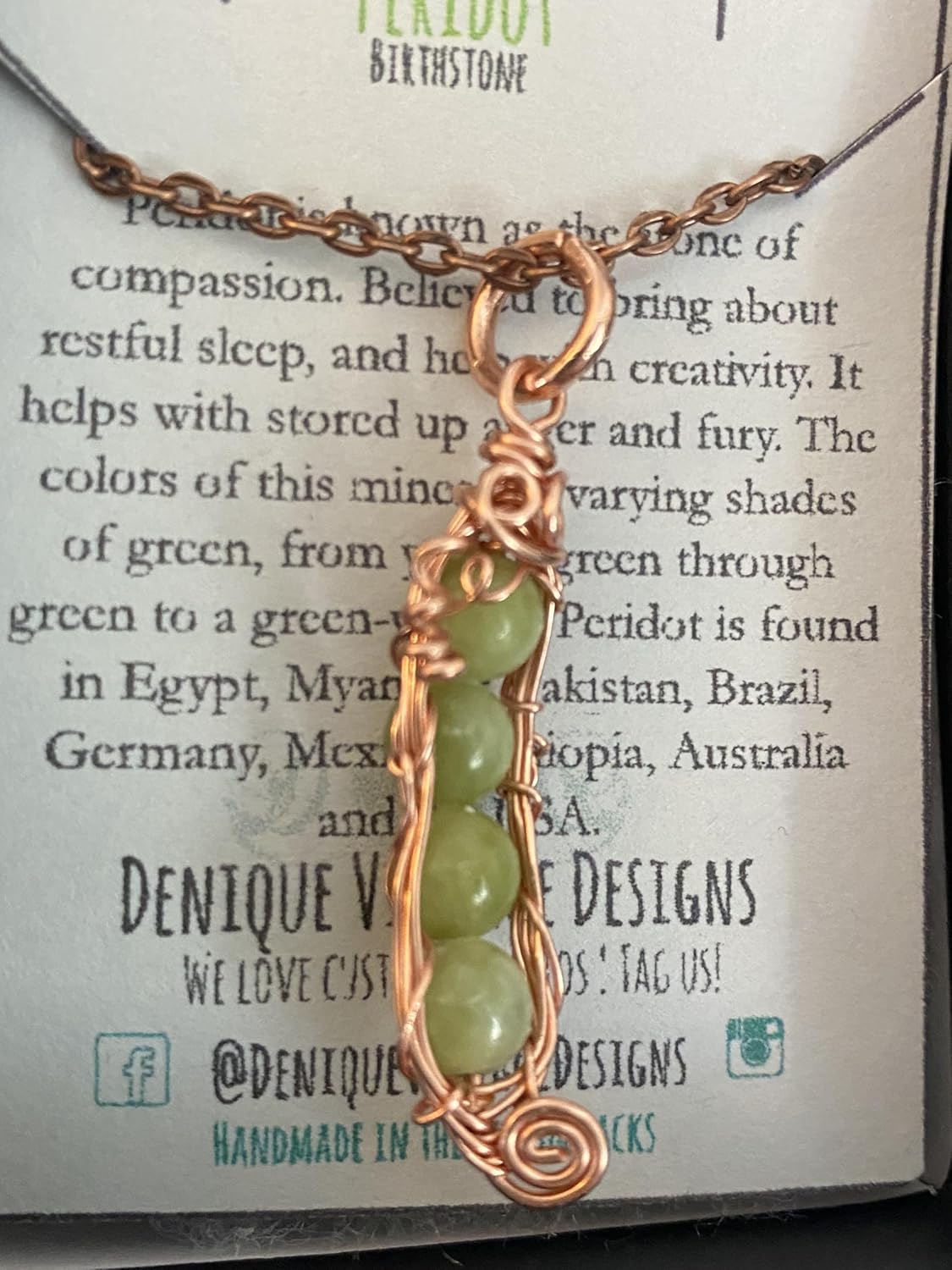 Peridot Customizable Peas in a Pod PeaPod (1,2,3,4,5 or 6) Necklace Wire Wrapped in Steel/Silver/Copper/Bronze/Copper/Titanium/Black Iron/14k Gold/14k Rose Gold/Black Niobium