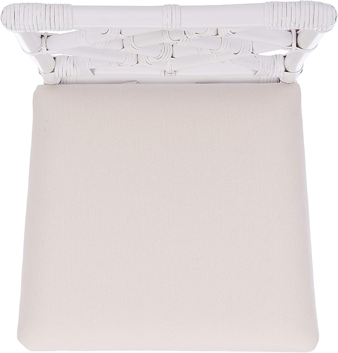 Sillón Acento Rattan Blanco con Cojín Set de 2 miniatura 10