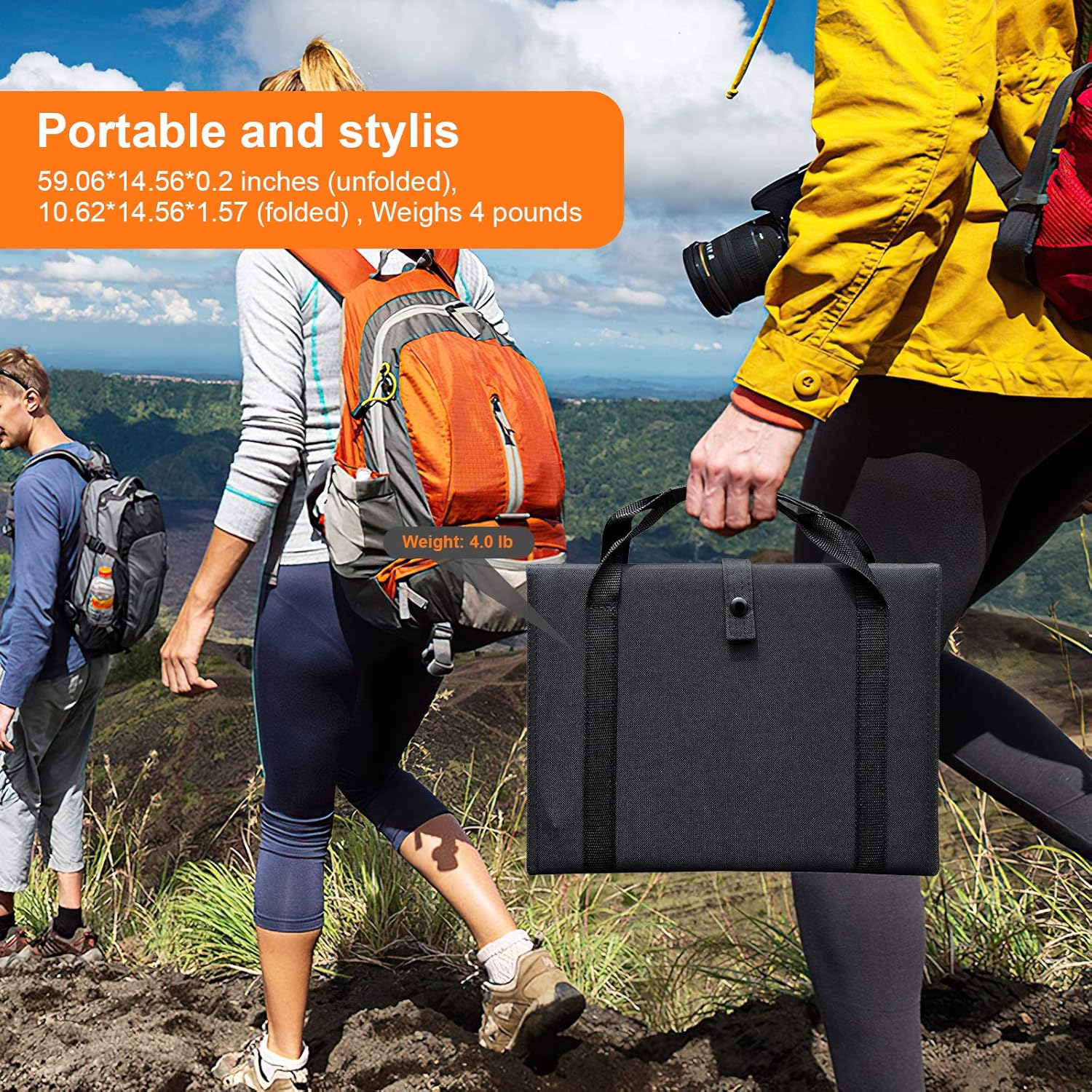 Keshoyal Foldable Solar Panel – 60W Portable Solar Panels with 5V USB and 18V DC for Camping ,Cell Phone,Tablet and 5-18V Devices – Compatible with Solar Generators Power Stations : Patio, Lawn & Garden