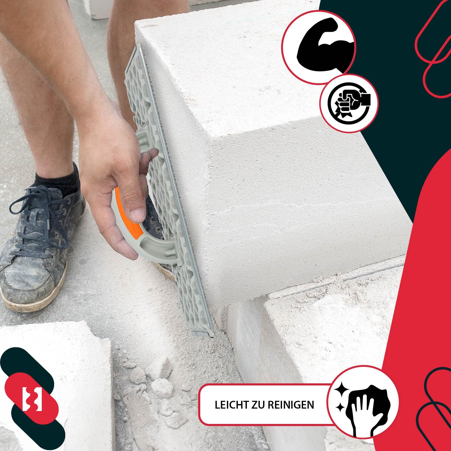 Frattazo Raspa per Levigare Polistirolo 375x155mm per Edifici