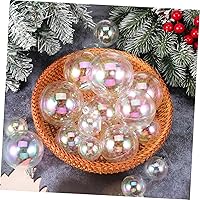 Vista 5 de Artibetter Esferas de adornos iridiscentes de Navidad, 18 piezas de adornos iridiscentes de plástico, bolas colgantes de arco iris, bolas de árbol