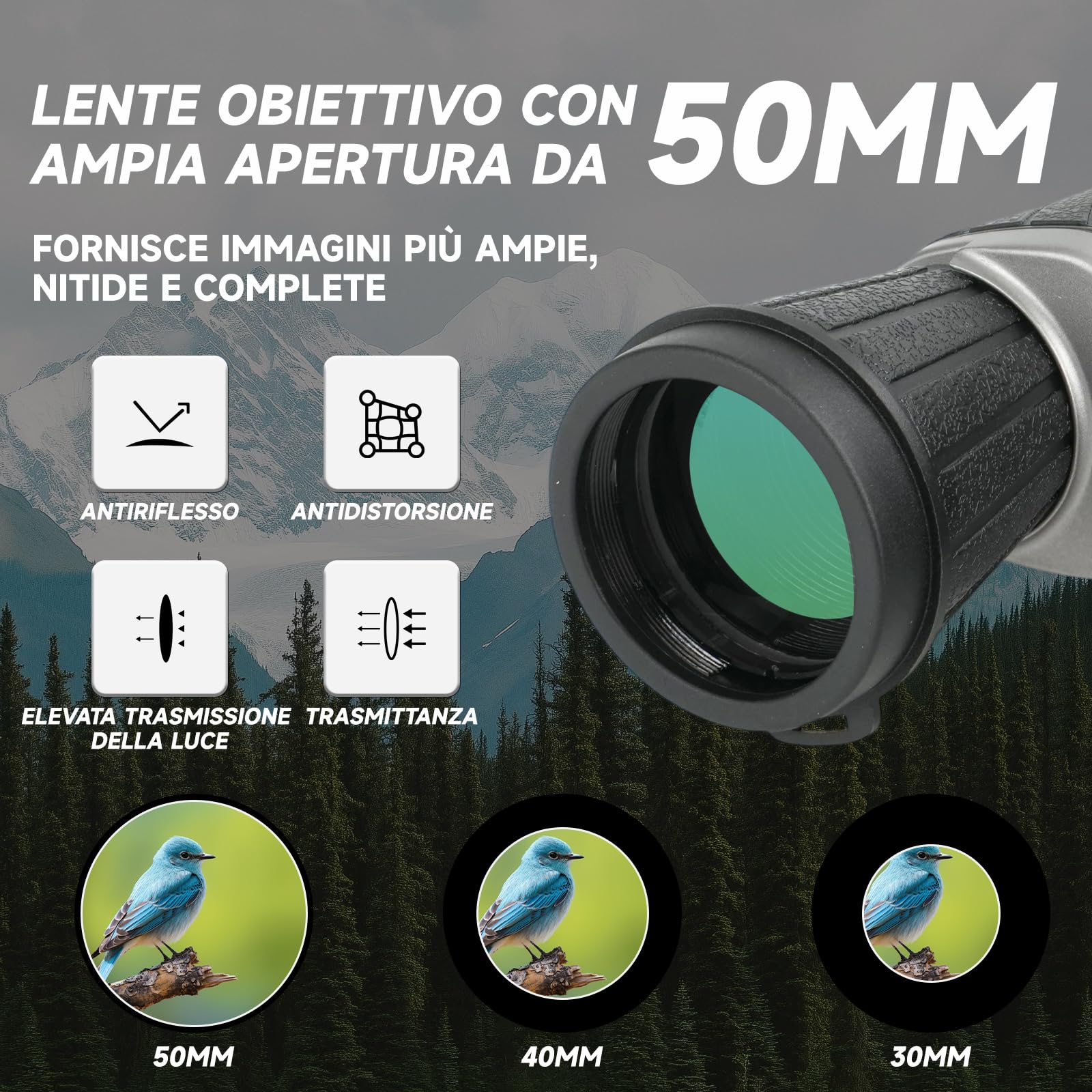 Binocolo 7x 50 per Adulti HD Portatile Birdwatching | Binocolo Compatto Pieghevole con Custodia,Professionale/Quotidiano per Escursionismo, Caccia, Visite