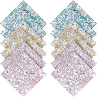 GREATEE Handkerchiefs for Women, Soft Cotton Cherry Blossom Floral Ladies Hankies for Gift Giving Wedding 17.7" 6/12Pcs