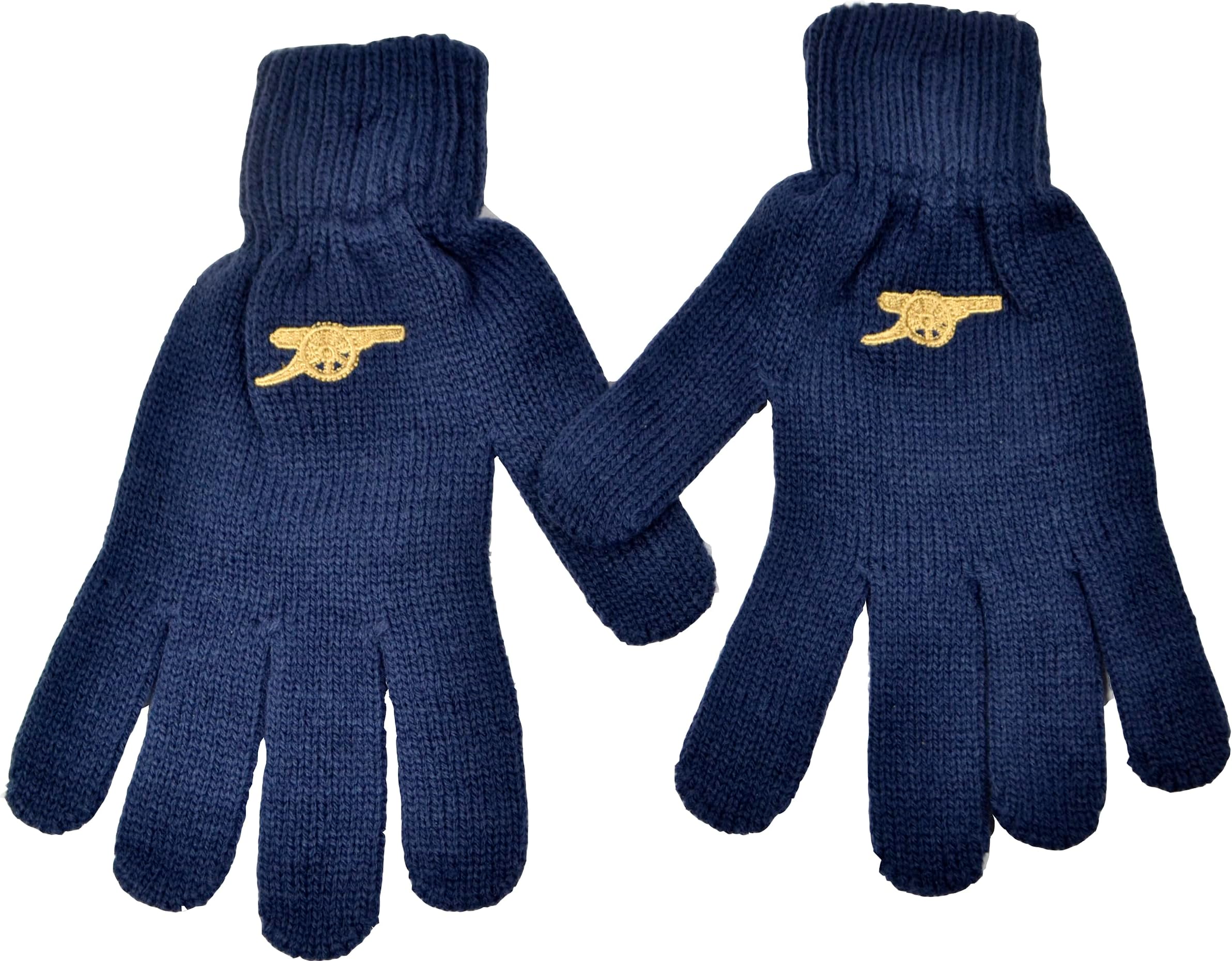 ArsenalFC Cannon Logo Adult Knitted Gloves - Authentic EPL, Navy, adult