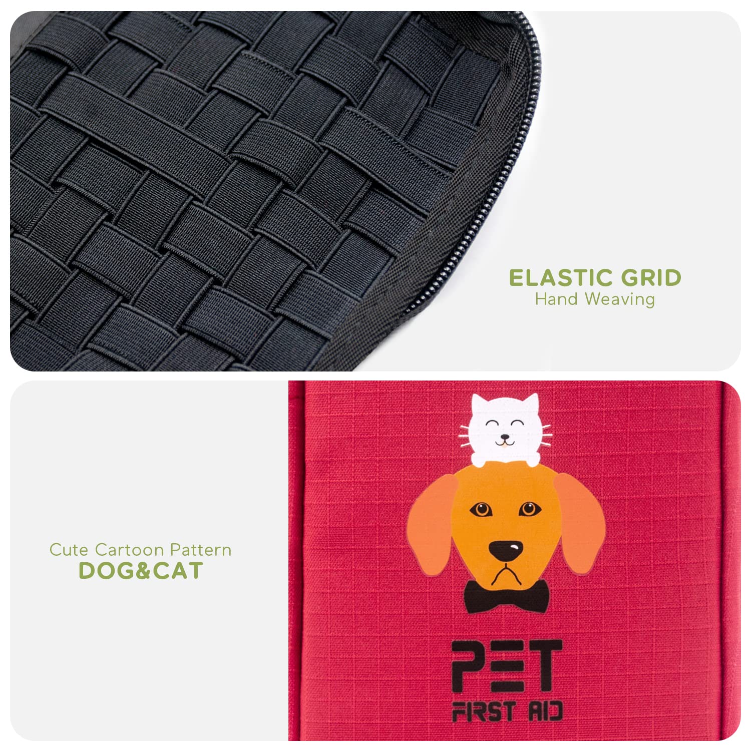 Bolsa de almacenamiento médicos Molle portátil Kit de primeros auxilios para mascotas kit de supervivencia para perros bolsa médica de rescate de emergencia para perros militares (rojo)
