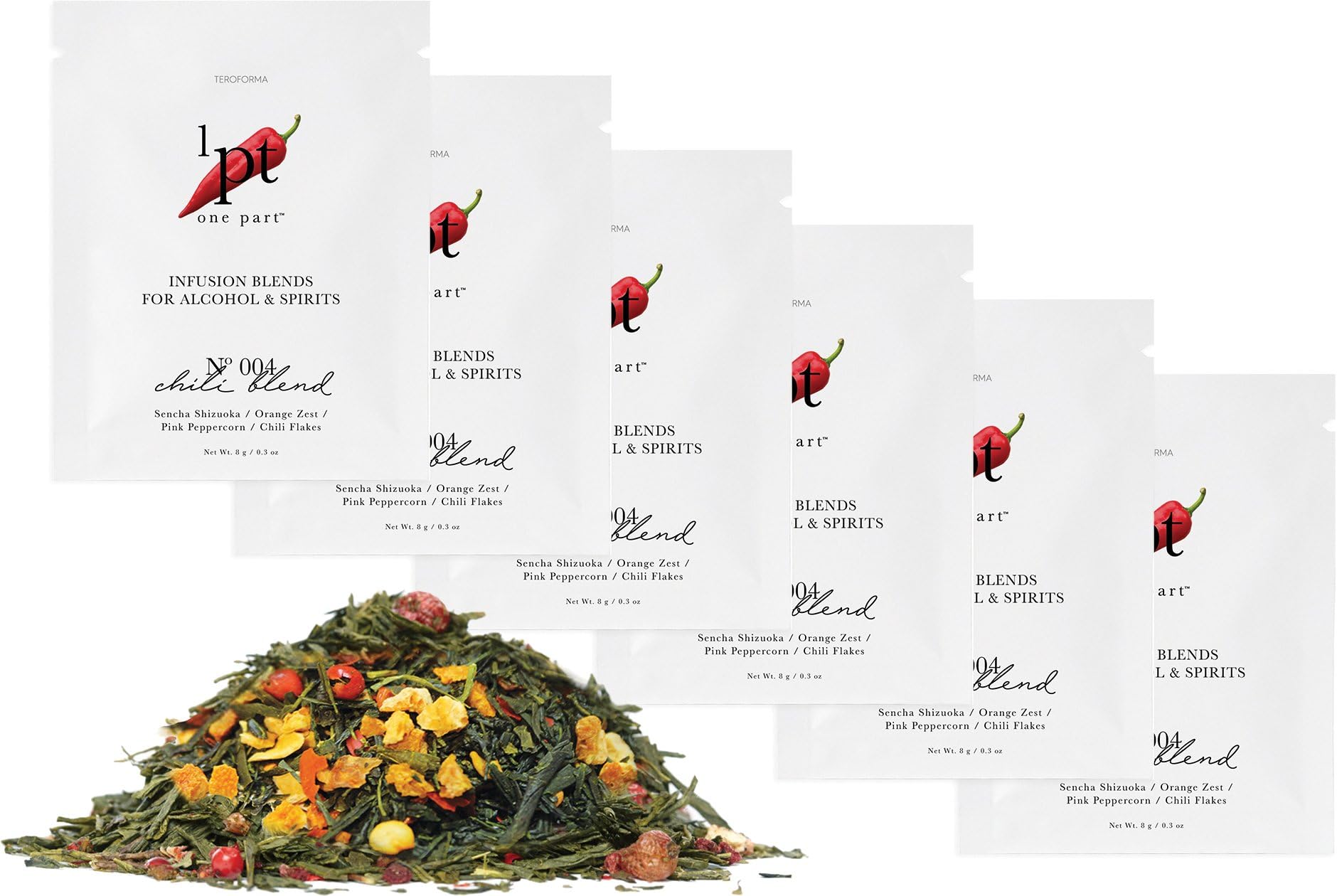 Teroforma 1pt CHILI Infusion Blend for Alcohol & Spirits โ Flavor Infuser Packets for Home Infusion (Party Pack, 6 Packets)
