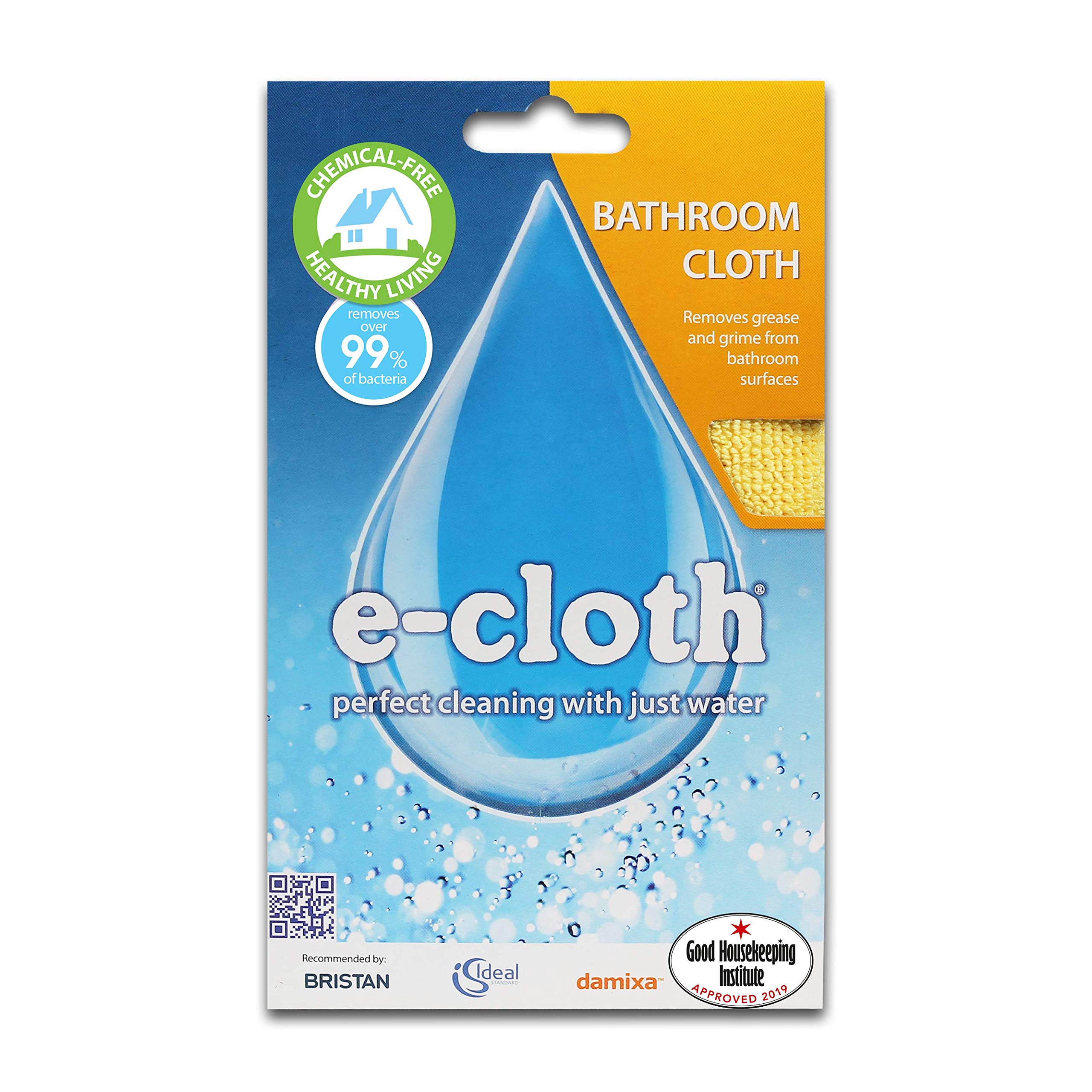 E-Cloth Łazienkowa ściereczka do czyszczenia z mikrofibry, chłonna łazienka środek czyszczący do blatów łazienkowych i wanien, nadaje się do prania i wielokrotnego użytku, obietnica prania 100, żółty, 1 opakowanie