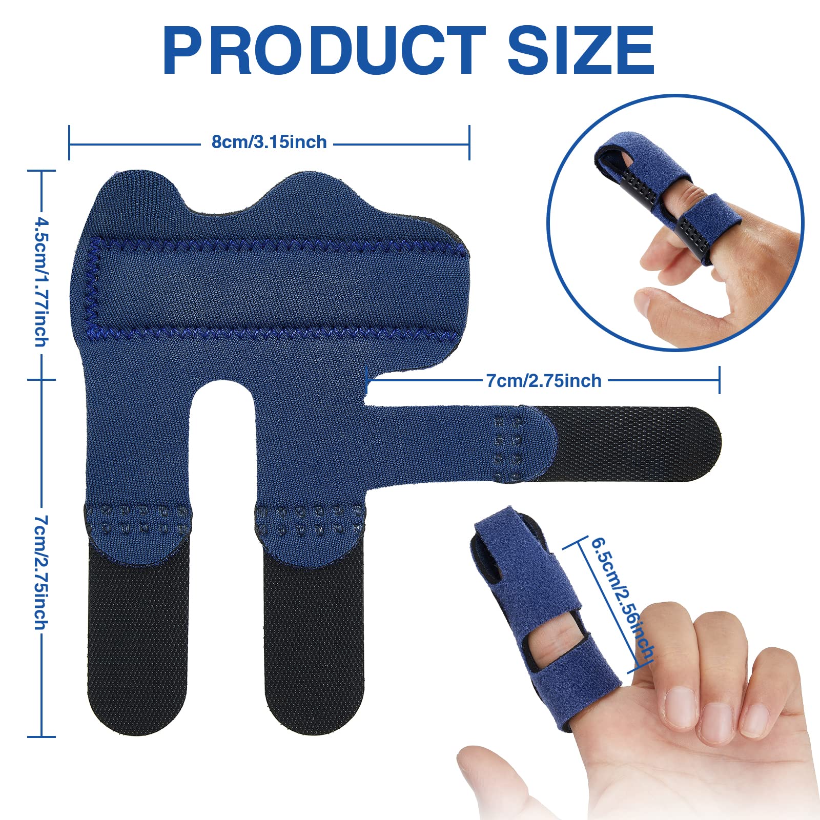 BodyMoves Stecche Per Dita (2 Pezzi) + Manicotti In Nylon: Per Dito A Martello, Grilletto, Fratture E Riabilitazione