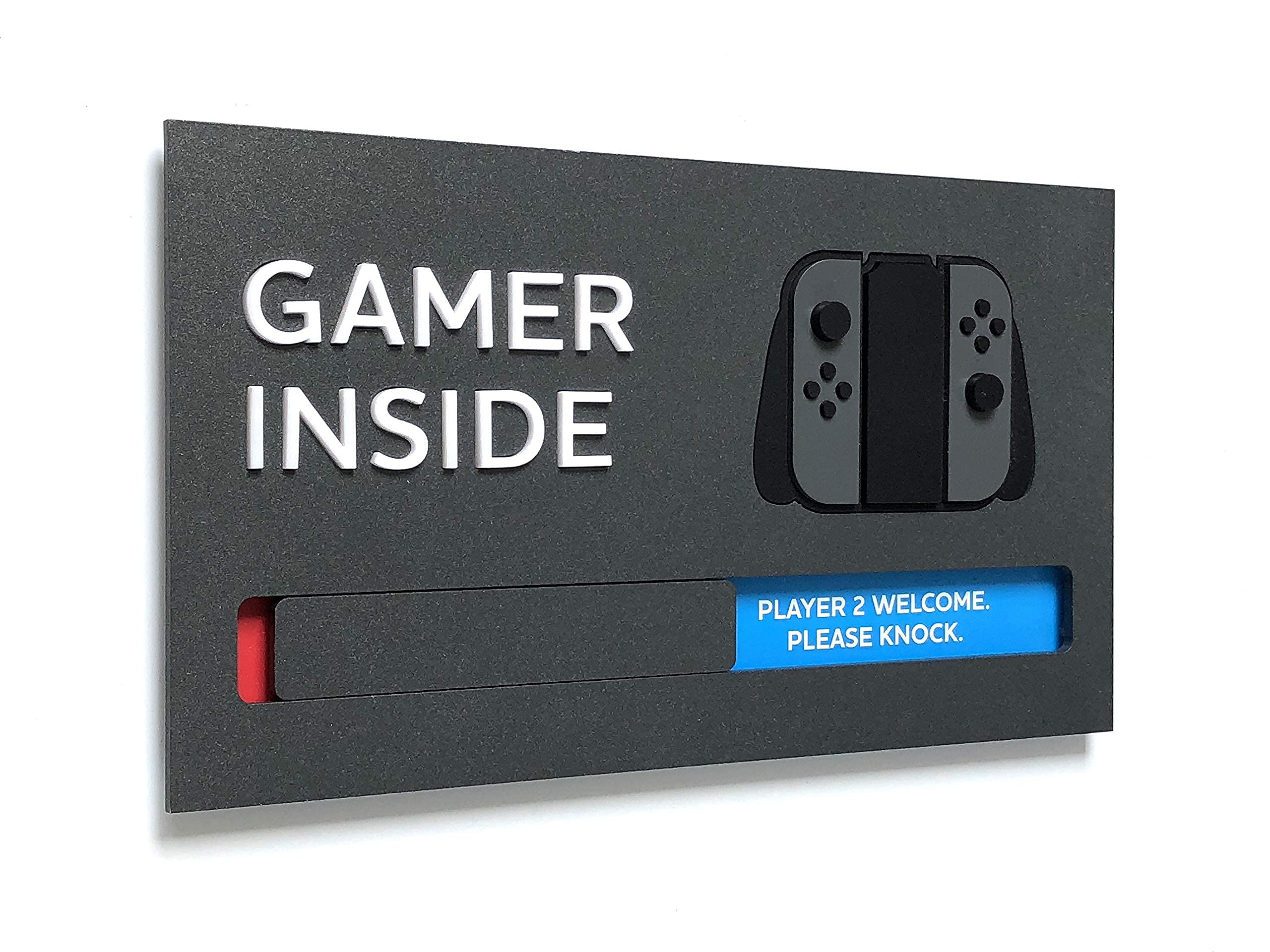 Kubik Letters Segnale per sala giochi – Switch Edition – Cartello per porta da gioco – Decorazione per sala da gioco – Accessori da gioco per stanza – Regali per i giocatori – Segnale di gioco non