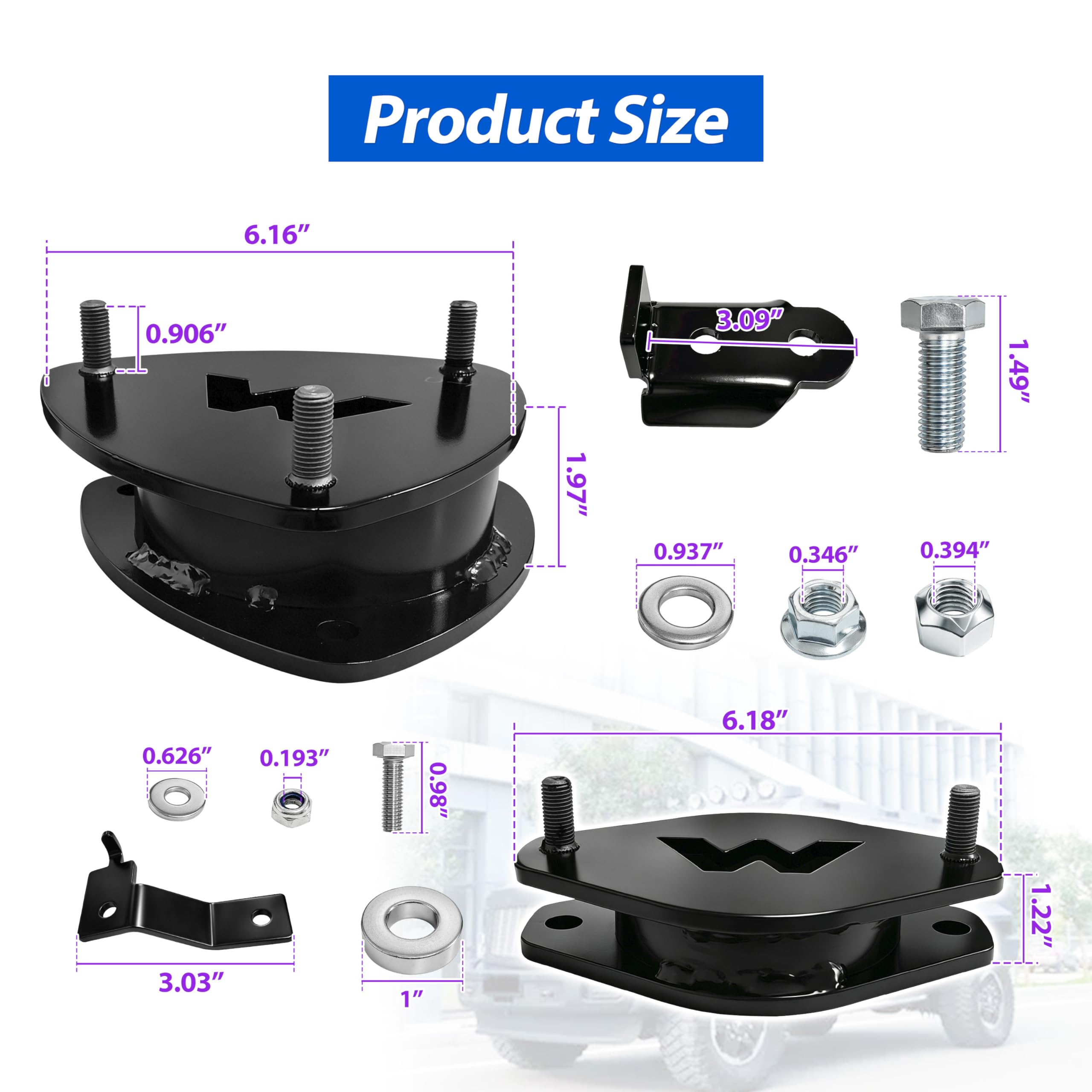 69-9820 2.0” Lift Kit,2.0” Front and 1.5” Rear Replacement for