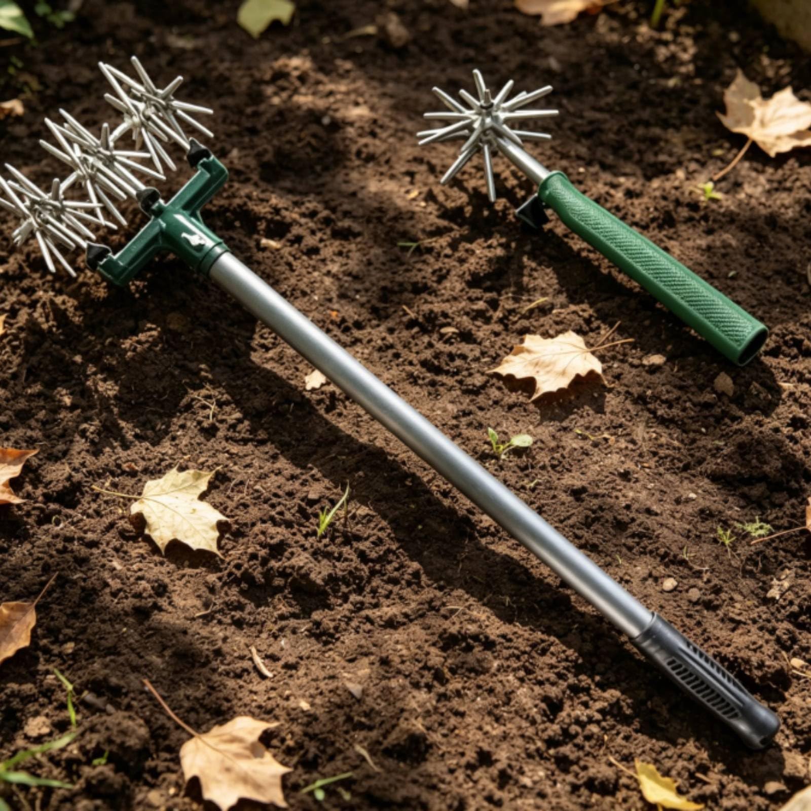 Rotofraise Manuelle en Acier avec Manche Long pour Labourer Les Parterres et Aérer Les Plantes dans Les Potagers et Les Pelouses