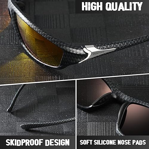 Miniatura 51 de TOODOO 4 Pairs Men Polarized Sunglasses with UV Protection Driving Glasses Sports for Sport Outdoor Activities
