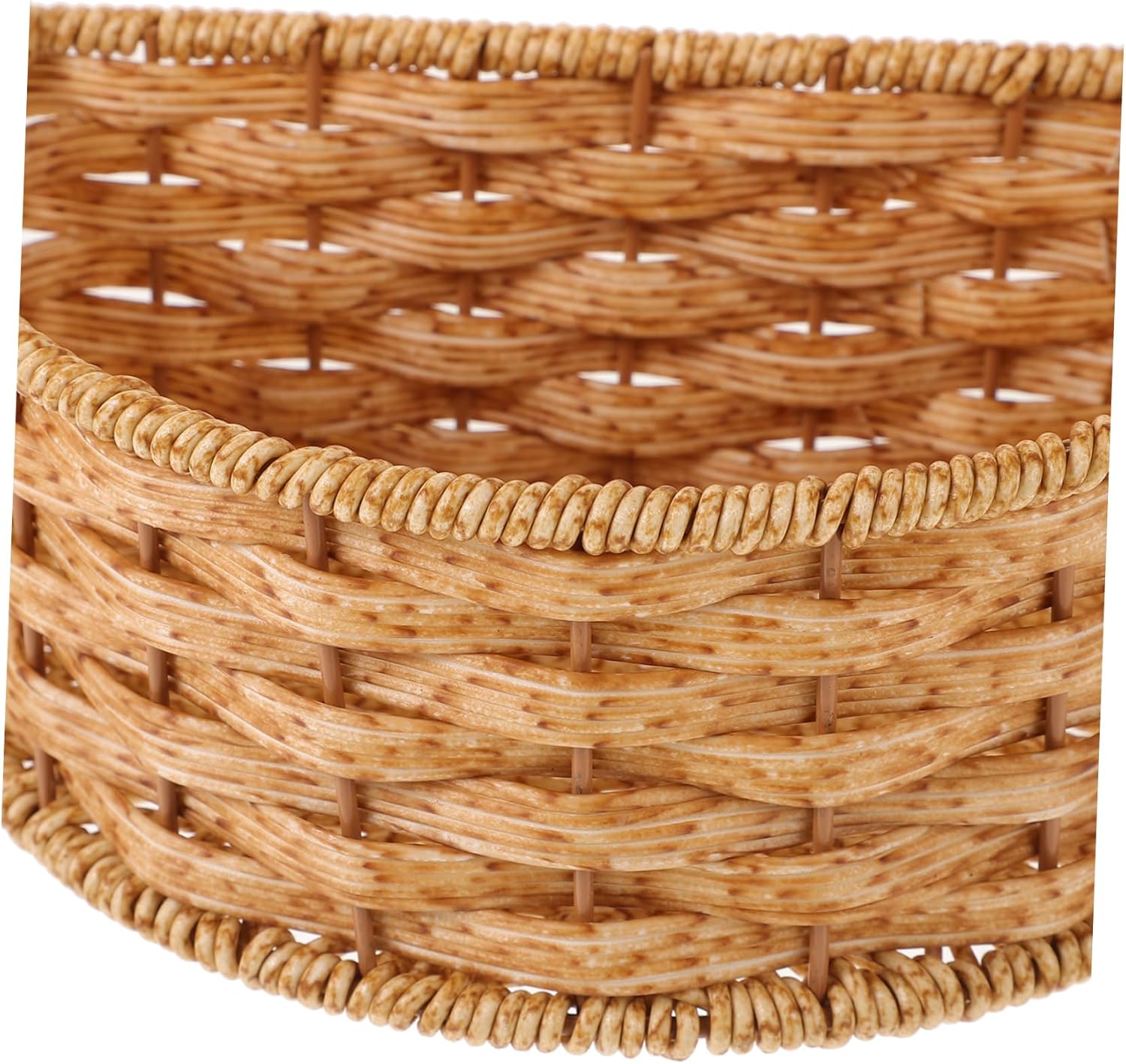 Cabilock Decorative Wall Hanging Storage Basket Woven Hanging Basket for Kitchen Bathroom Boho Style Pp Iron Material