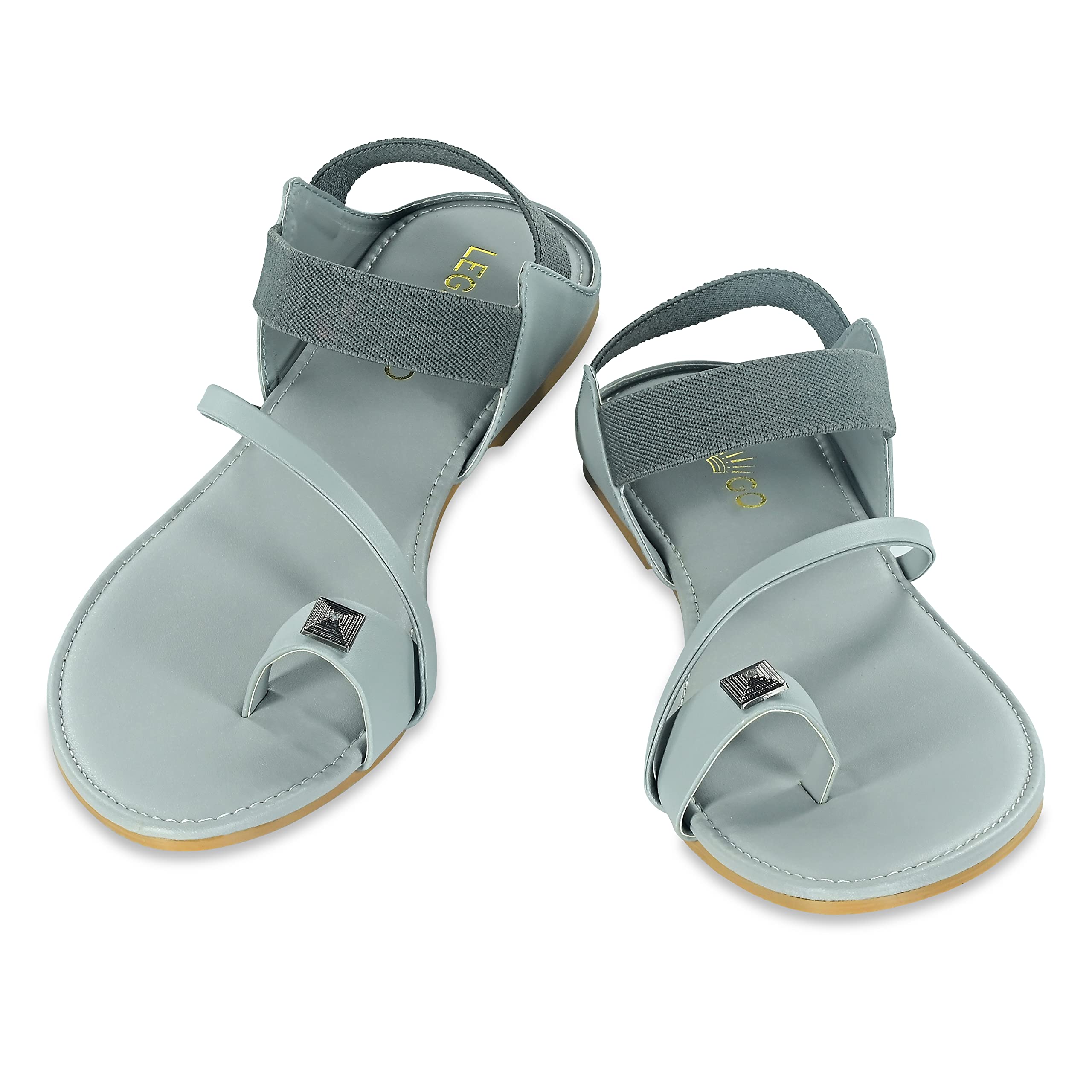 LEGS GO Grey Round Ankle Straps Sandals for women and girls, Casual and Ethnic Wear(size - 04) (B0BFBPQ31N) Amazon Price History, Amazon Price Tracker