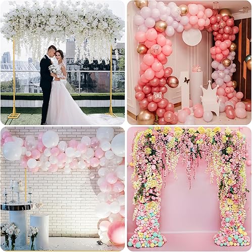 Miniatura 7 de DAMEING Arcos de boda para ceremonia de 6.6 x 6.6 pies, soporte de telón de fondo de arcos de boda, arco de globo, soporte de telón de fondo de baby