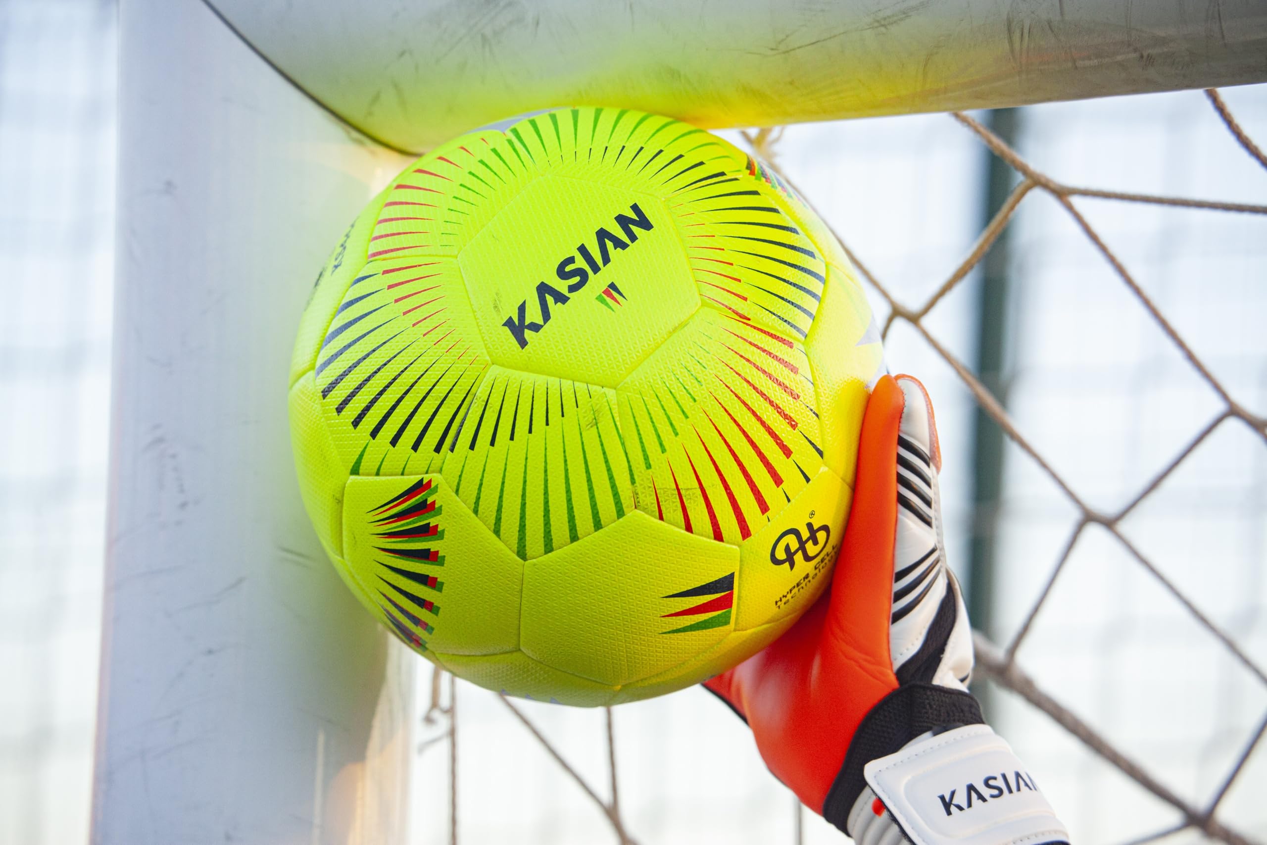 KASIAN Balón Fútbol Pro KS444, Control y Resistencia con Tecnología Hypercell, TPU de Alto Rendimiento, Amarillo