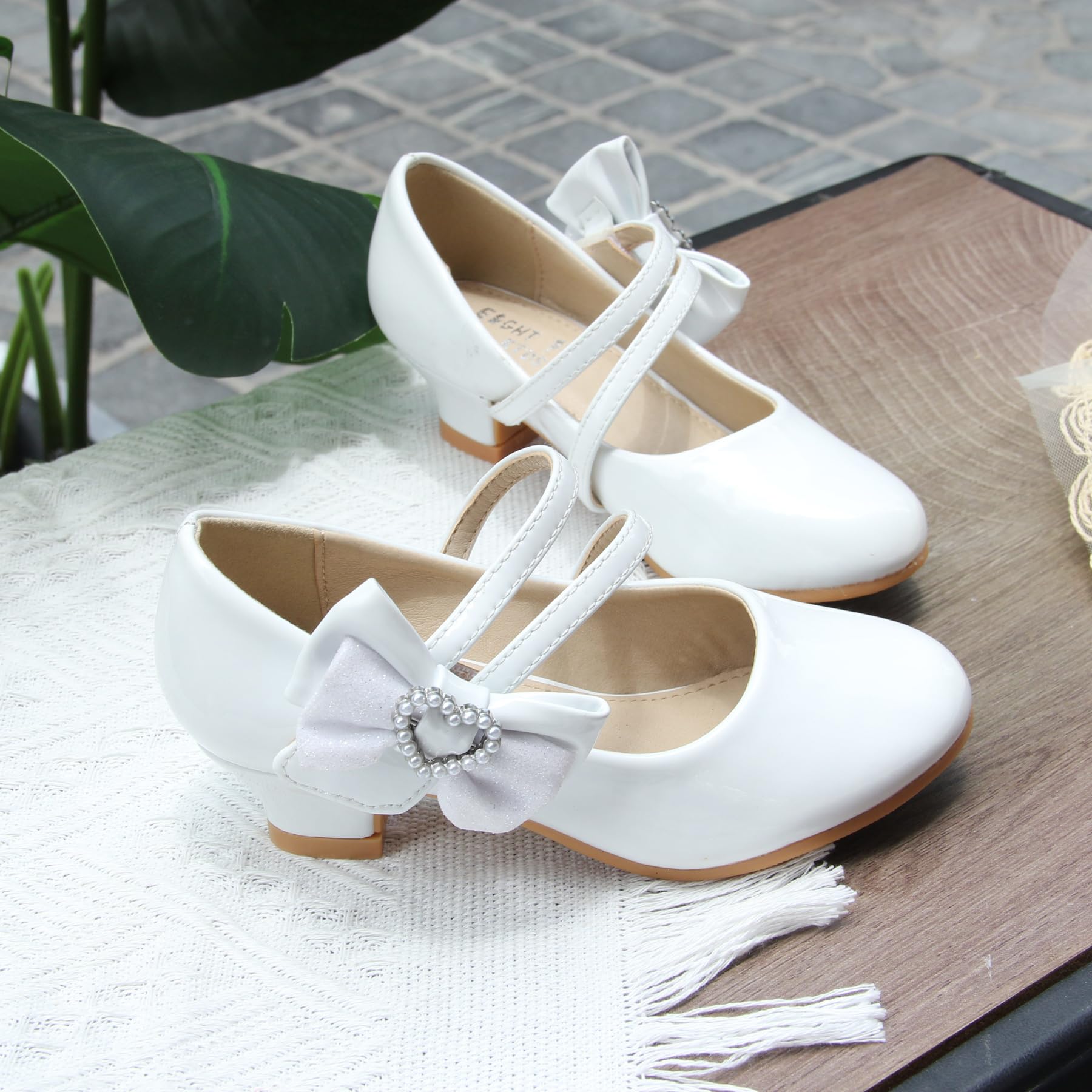 Princess Mary Jane Dress Up Shoes - Girls' Party Pumps for Flower Girl Wedding With Sparkly Design — view 2