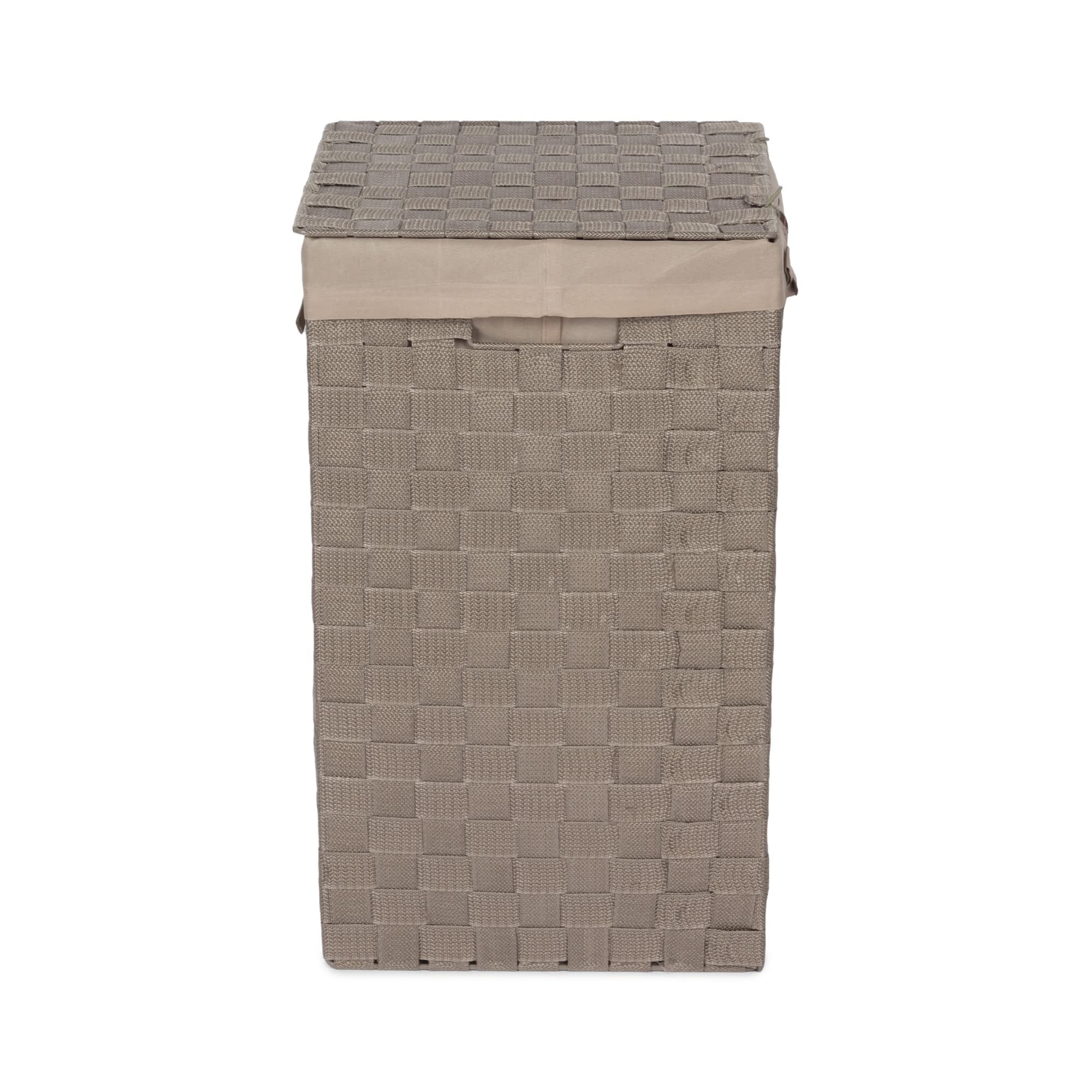 Compactor Tex Cesto Portabiancheria Quadrato Con Coperchio, Talpa, Tessuto Con Struttura In Metallo, Fodera In Lino Rimovibile, 30 x 30 x 50 cm, RAN6891