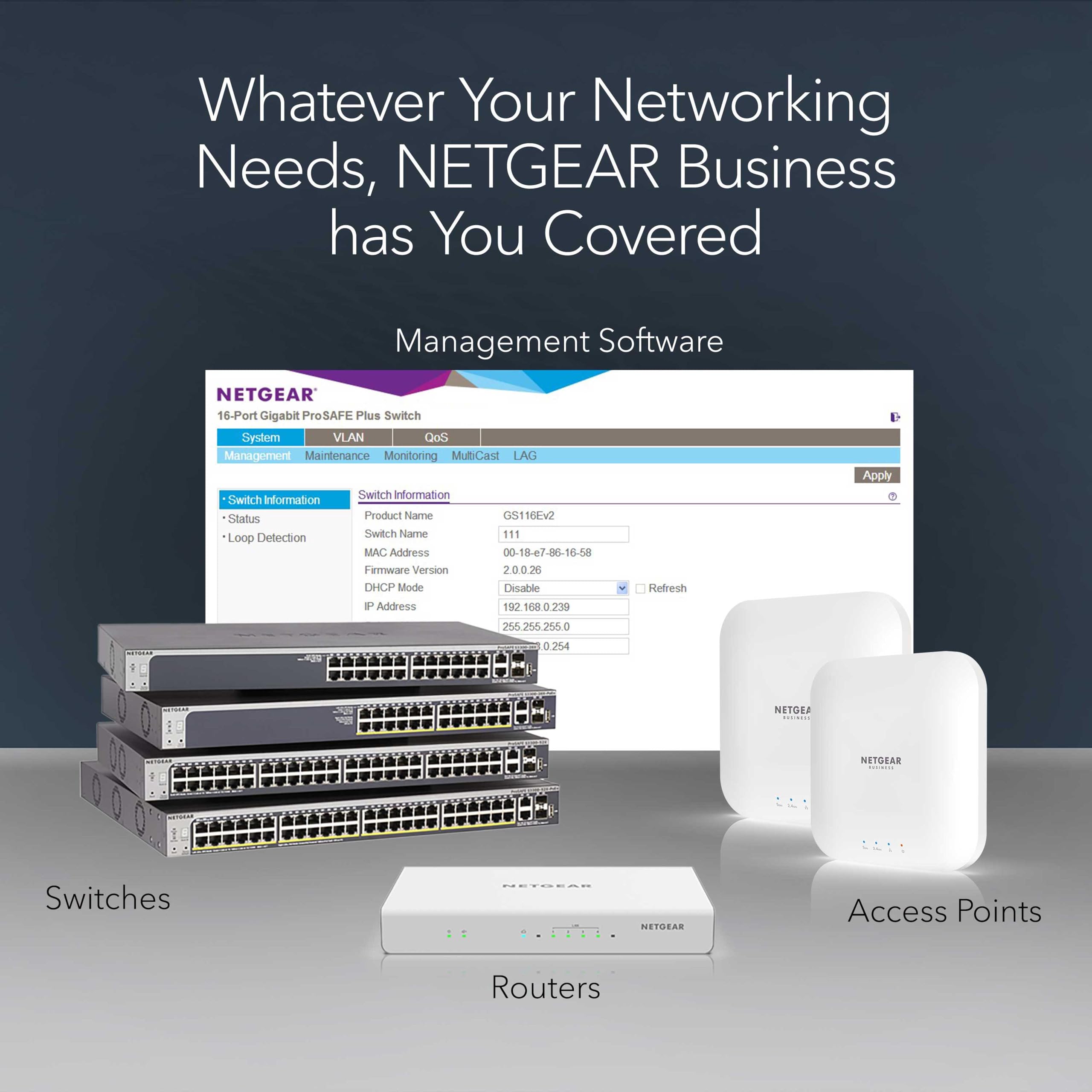 ルーター・ネットワーク機器 GS510TPP PoE+ and 2FP Port NETGEAR NETGEAR Switch inteligente Gigabit Ethernet de 10 portas PoE