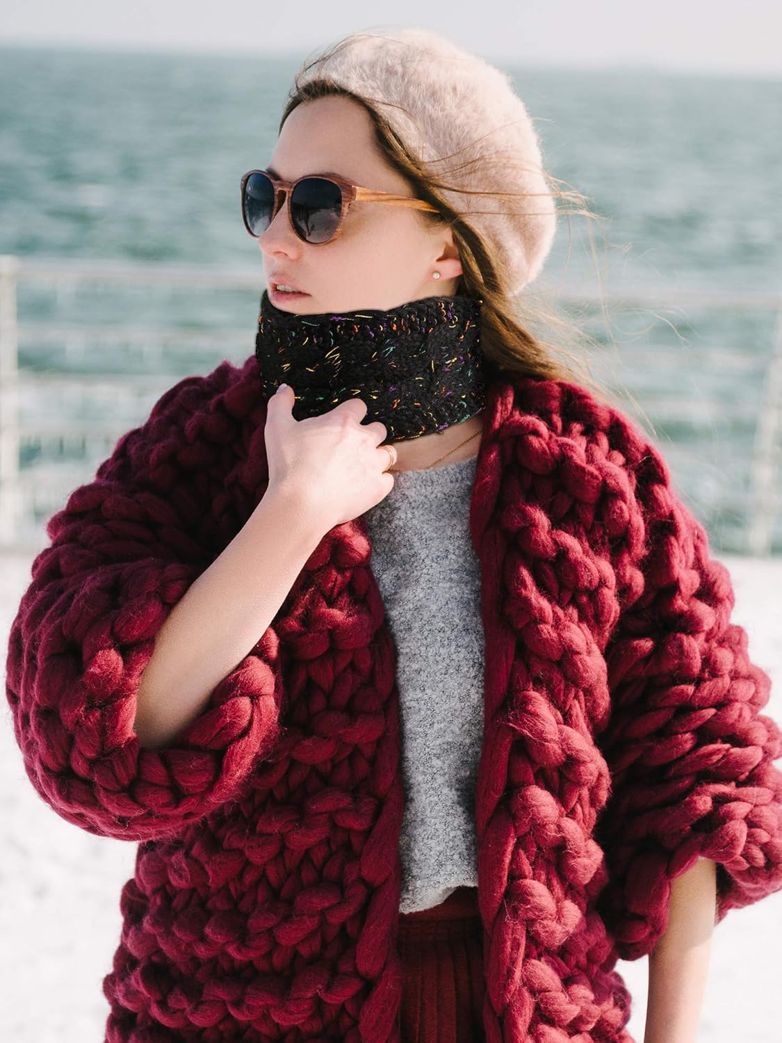 WILLBOND 6 Pack Women Winter Headbands Ear Warmer Fuzzy Fleece Lined Bulk Knit Thick Warm Crochet Ear Muffs Headband Gifts, 6 Colors - Image 3