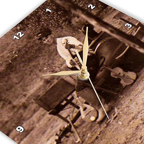 Miniatura 3 de 3d Rose Appalachian Old Time músico Banjo Bass Violín reproductor 1900 Reloj de pared, 15" x 15"
