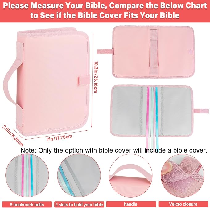Bible Bag for Women with Shoulder Strap,Bible Carrying Case,Church Bag with Multiple Pockets for Bible Study Accessories