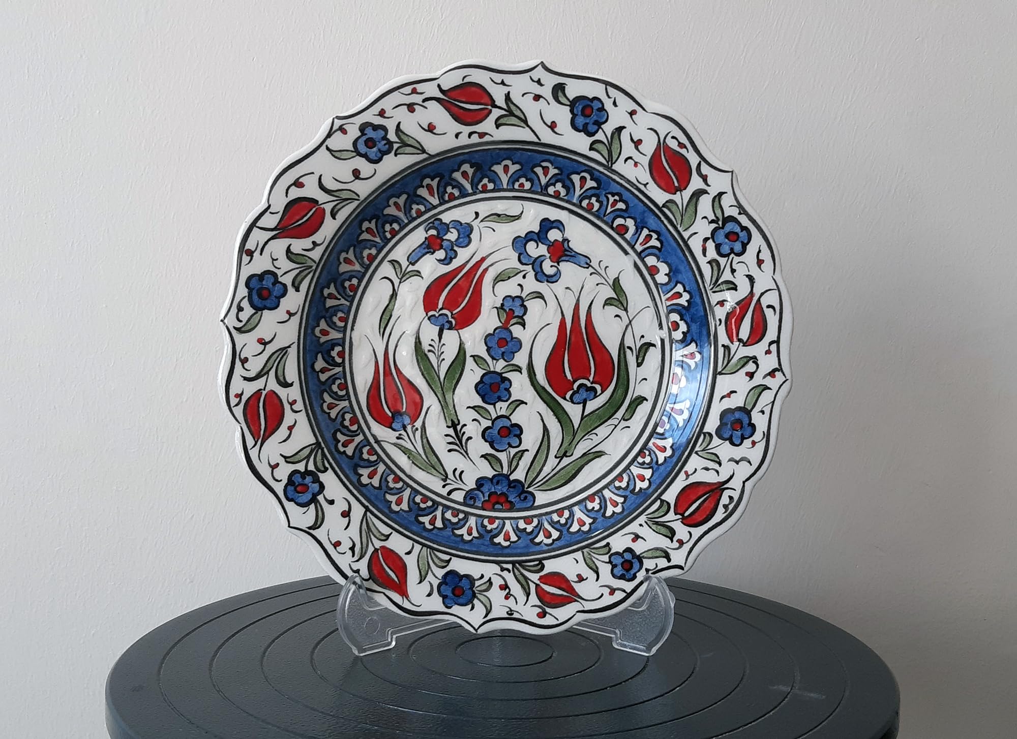 Handmade Ceramic Wall Plate, 18 cm (7 inches) Turkish Iznik Ceramic Plate 18 cm in Diameter
